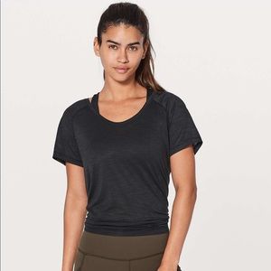 Lululemon Size 4 Black Short Sleeve Tie Back top